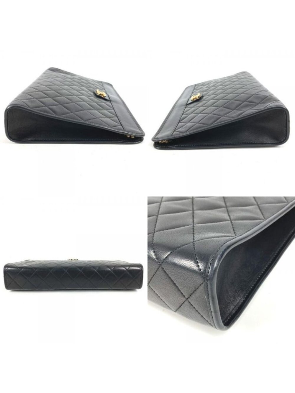 Chanel Clutch CC Logo Quilted Leather Black - Picture 9 of 9